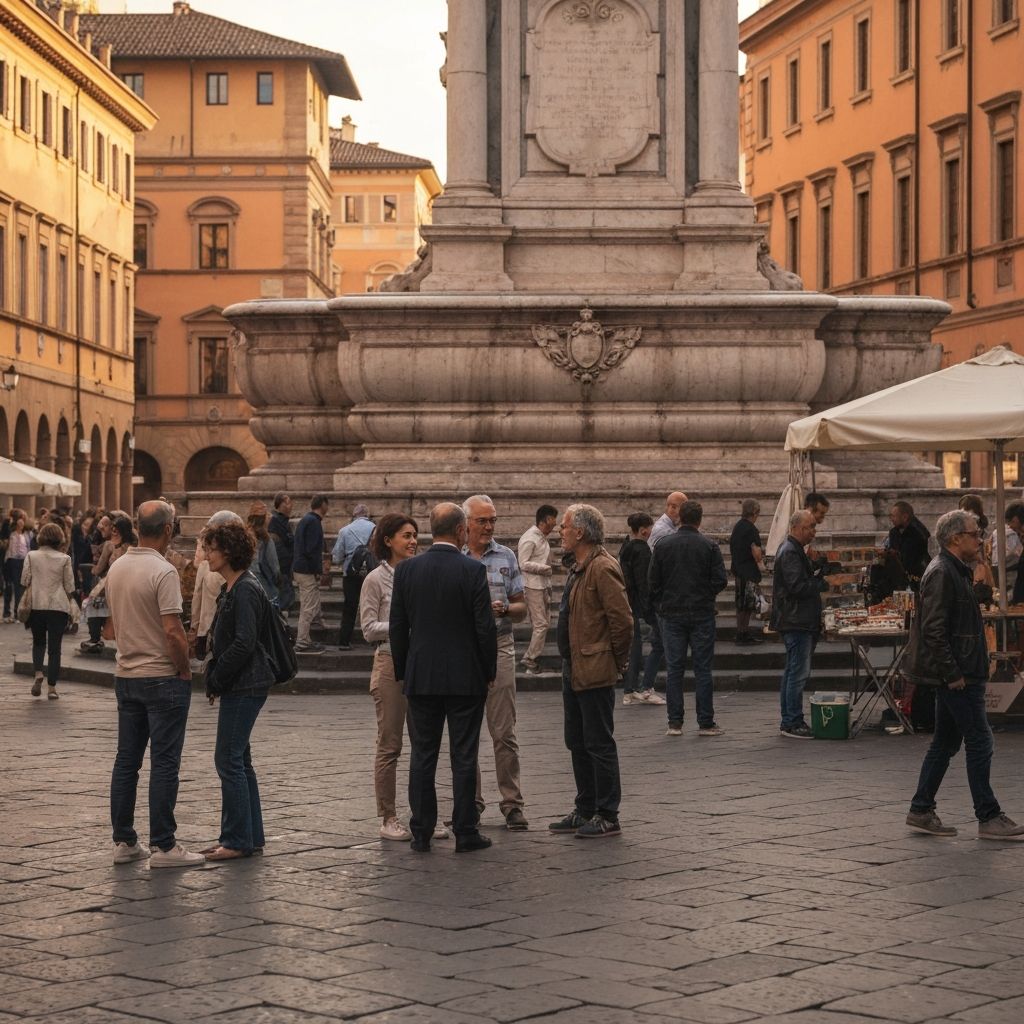 Interazione sociale in piazza