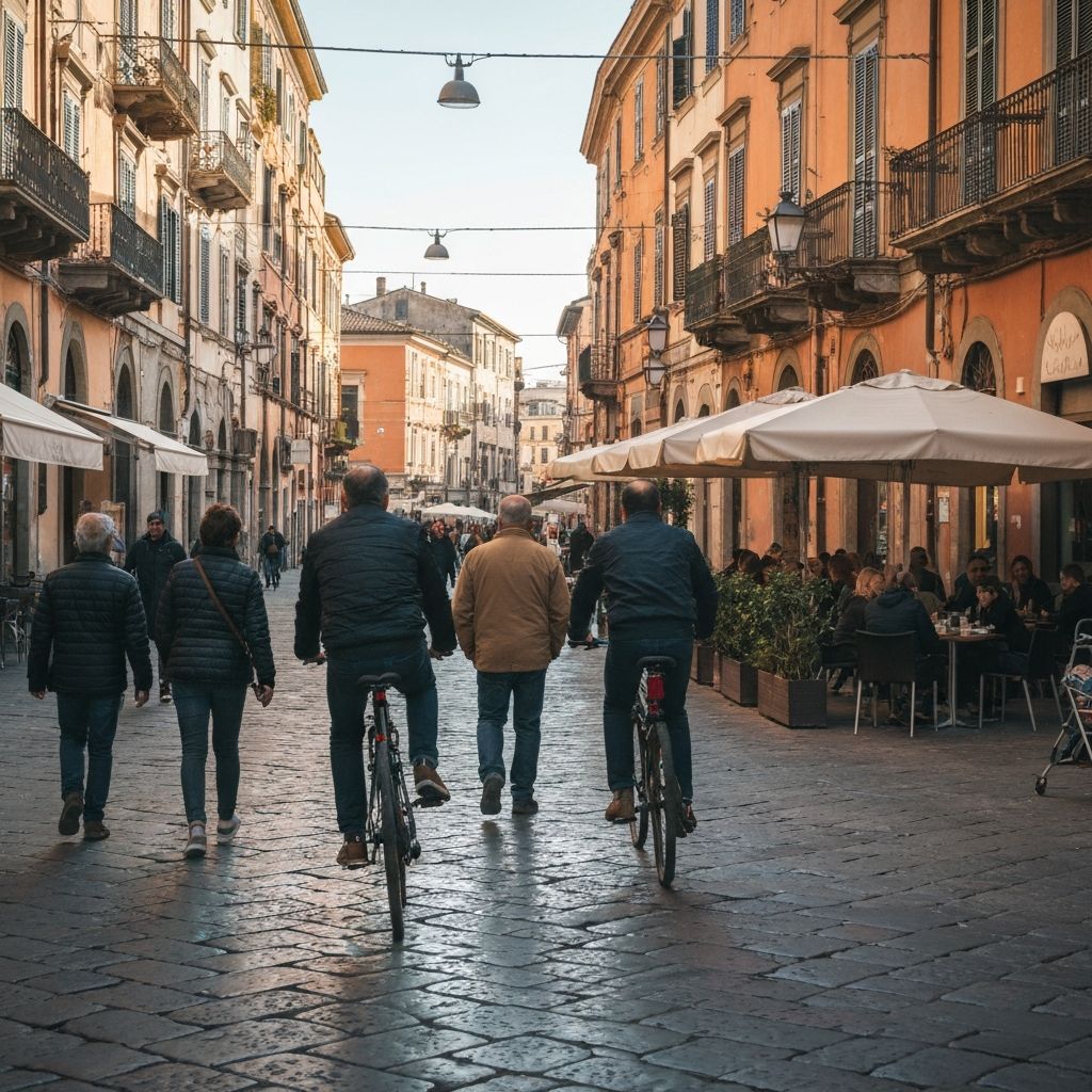 Scena di vita urbana italiana